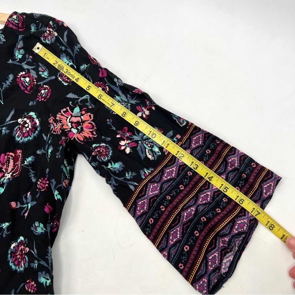 BEACH LUNCH LOUNGE Woman's Black & Floral Lightweight Midi Dress Size SP - Picture 11 of 11